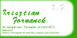 krisztian formanek business card